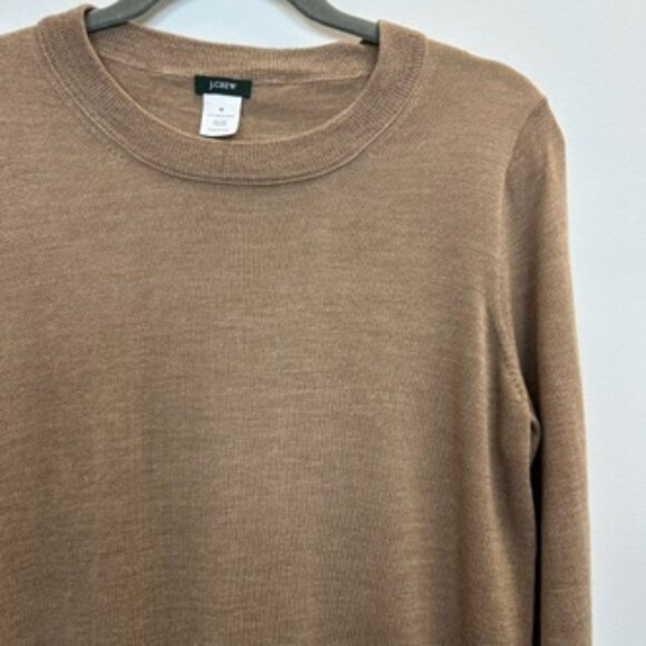 J.Crew Merino Wool Crew Neck Sweater Medium Tan Brown - Picture 5 of 13
